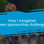 How I navigated event sponsorship challenges