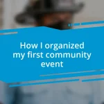 How I organized my first community event